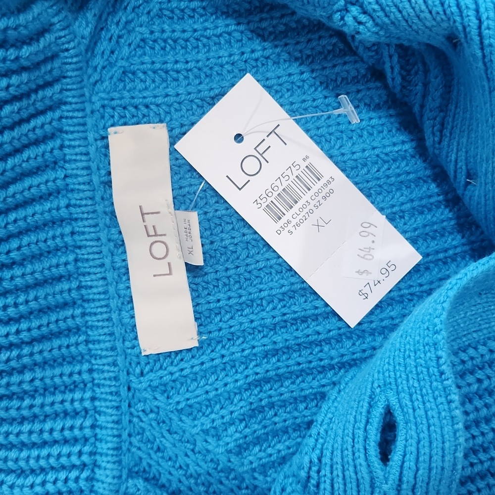 NWT LOFT Ribbed Collared Sweater - Picture 8 of 8